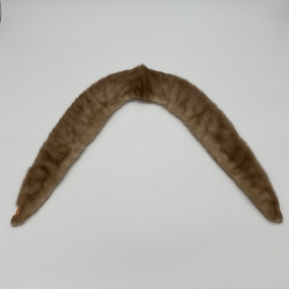 Vintage 1950's Mink Fur Collar -  Fully Lined with Snap Button Attachments 39" - Picture 3 of 6